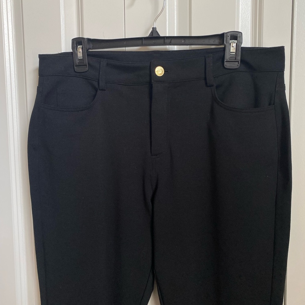 MICHAEL Michael Kors Black Pants with Gold Label Detail - Picture 2 of 7